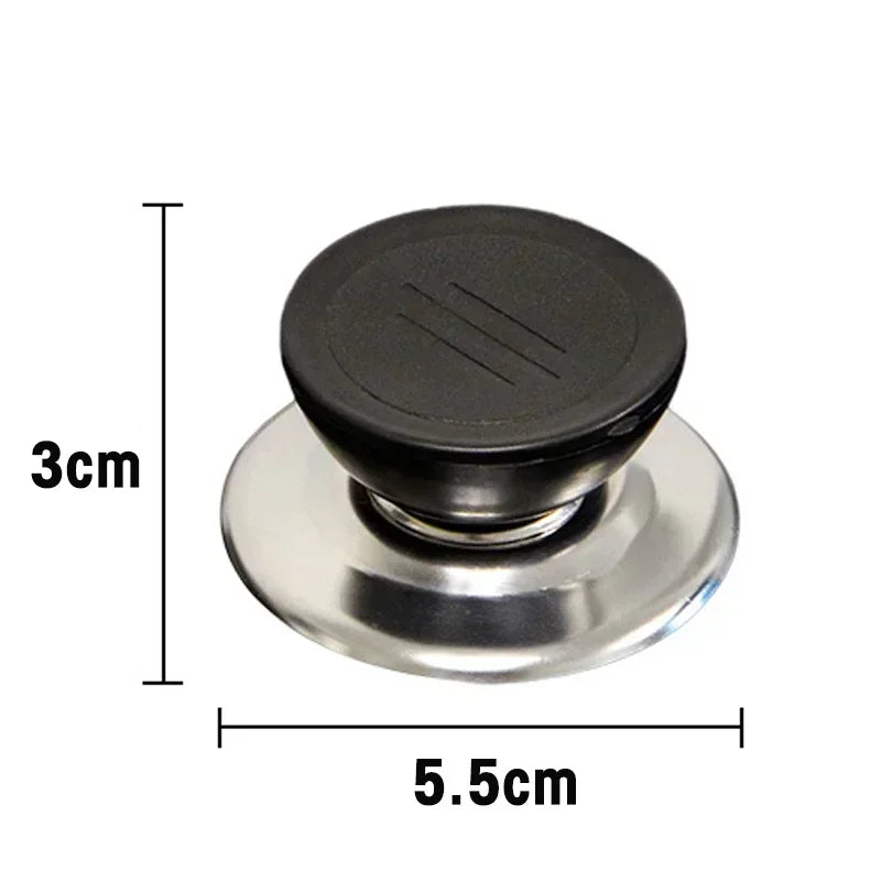 4 Pieces Universal Pot Lid Handle Knob Covers | Black and Silver Cookware Handles