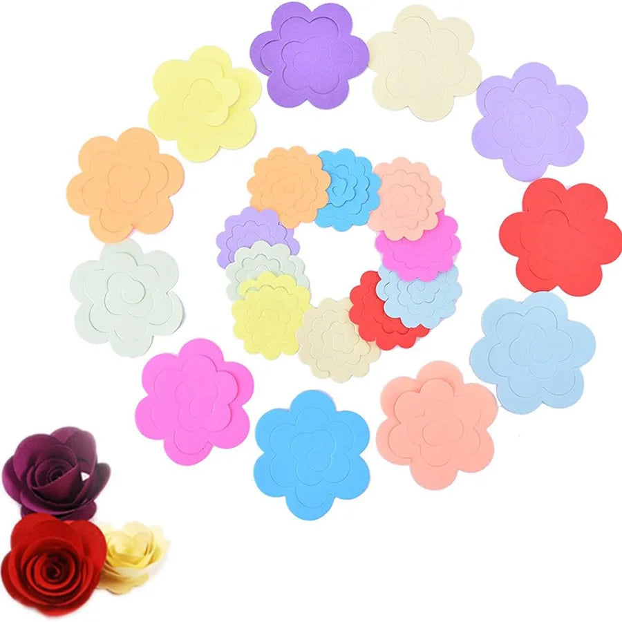 20/40pcs Roll Rose Flower Quilling Paper Strips | DIY Paper Craft Kit for Scrapbooking