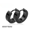 Unisex Punk Black Stainless Steel Hoop Earrings | Gothic Fake Earring Set