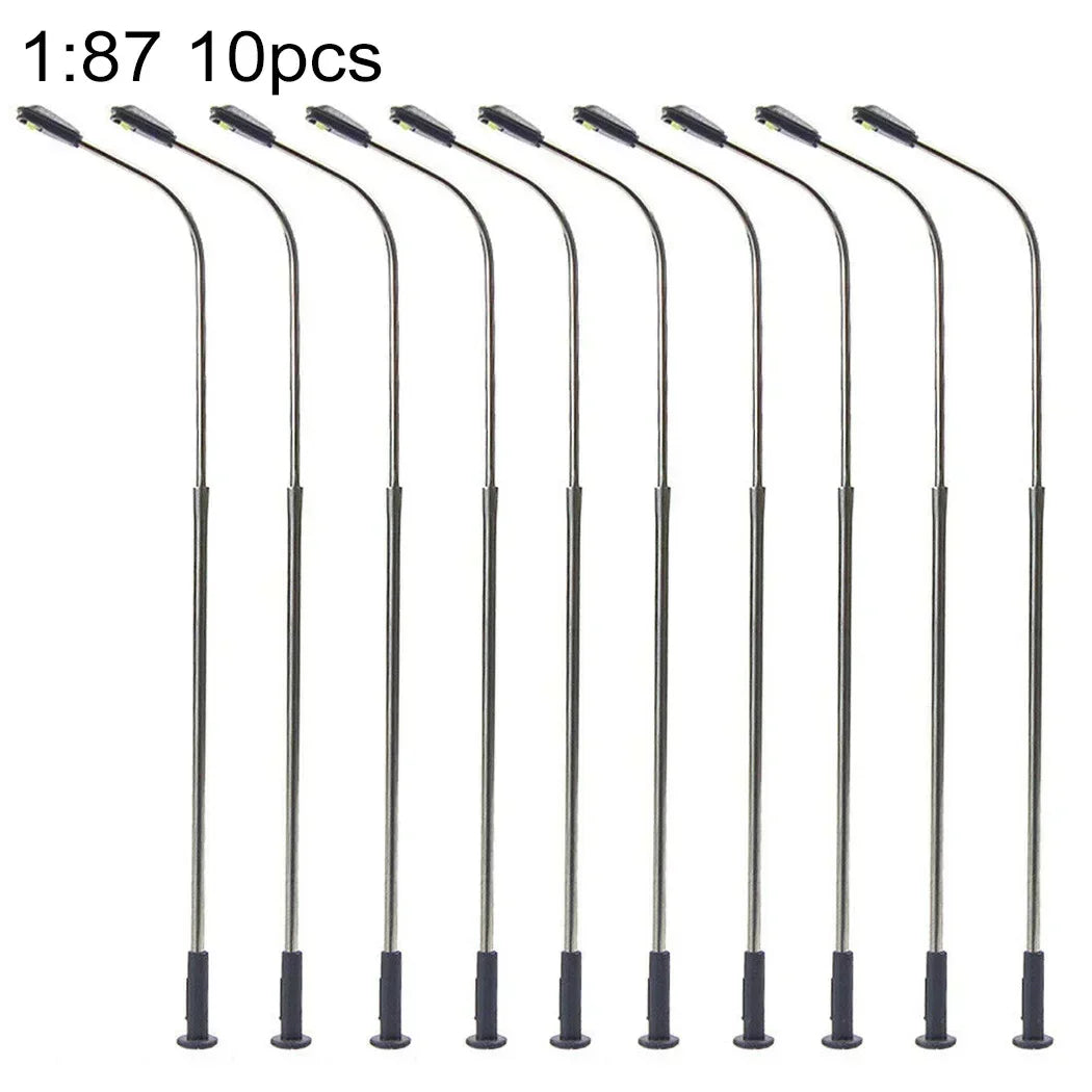 HO Scale Street Lamp Post Warm White 1:87 Model Railway Lighting | 10 Pack Diorama Accessory