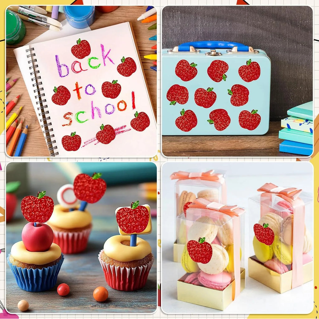 Red Apple Sticker Roll | 500 Christmas Party Decals