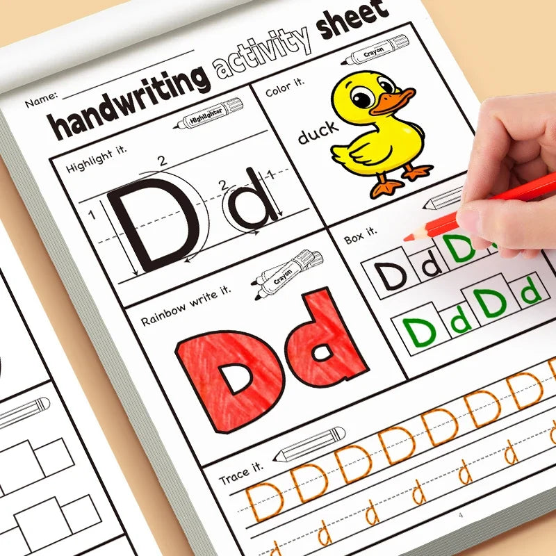 Fun Activity Copybook | English Letter Handwriting Exercise Book for Kids