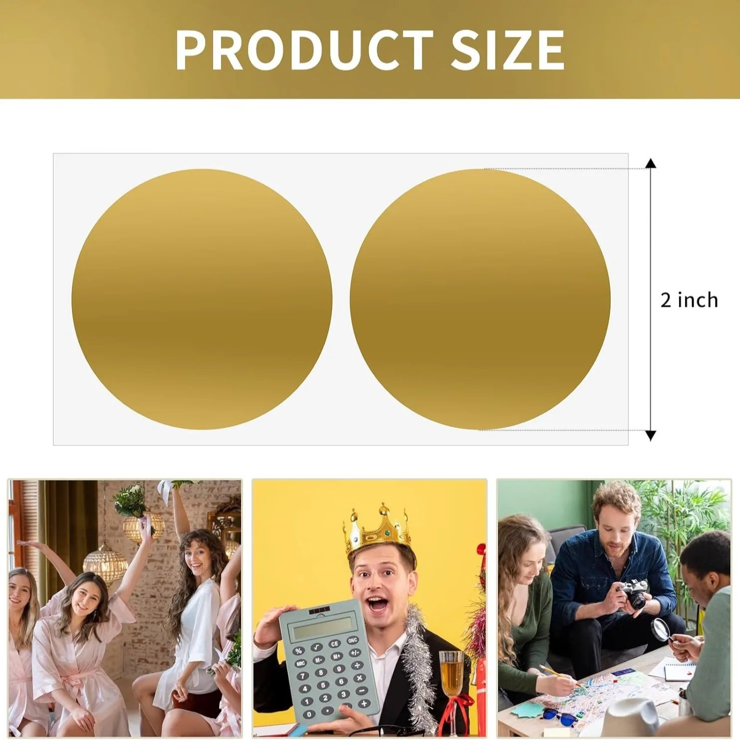 50 Pack Gold Silver Scratch Off Stickers | 2 Inch Round Labels for Lottery Tickets and Raffle Cards