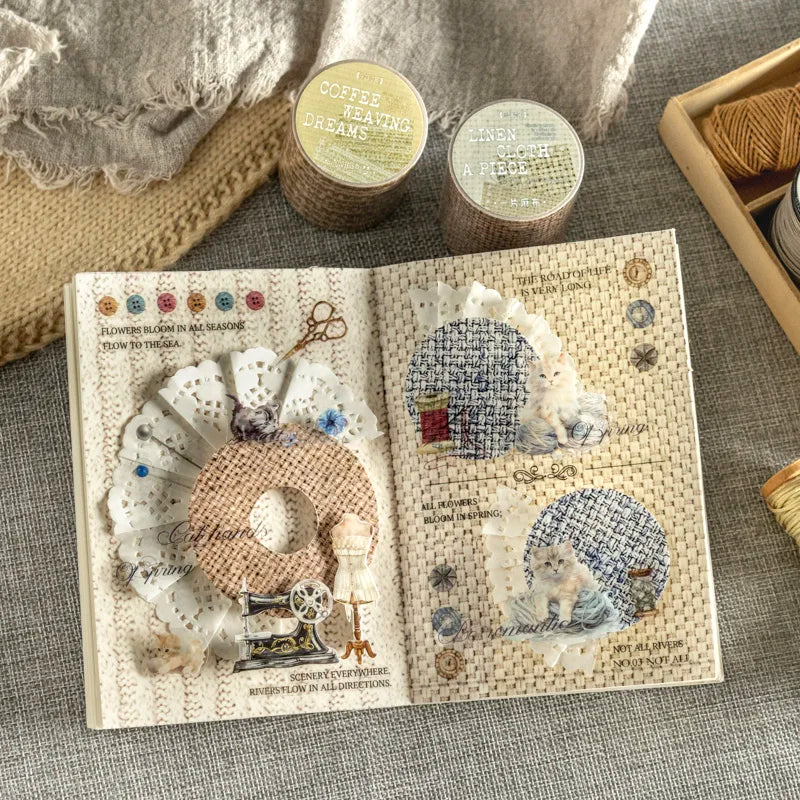 Vintage Fabric Texture Washi Tape | 4x200cm DIY Scrapbooking Roll
