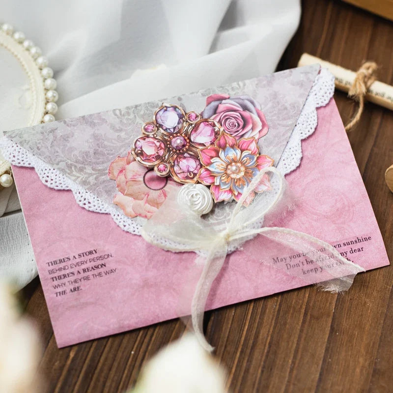 20pcs Hard Card Flower Stickers for Scrapbooking | Floral Craft Decor Set