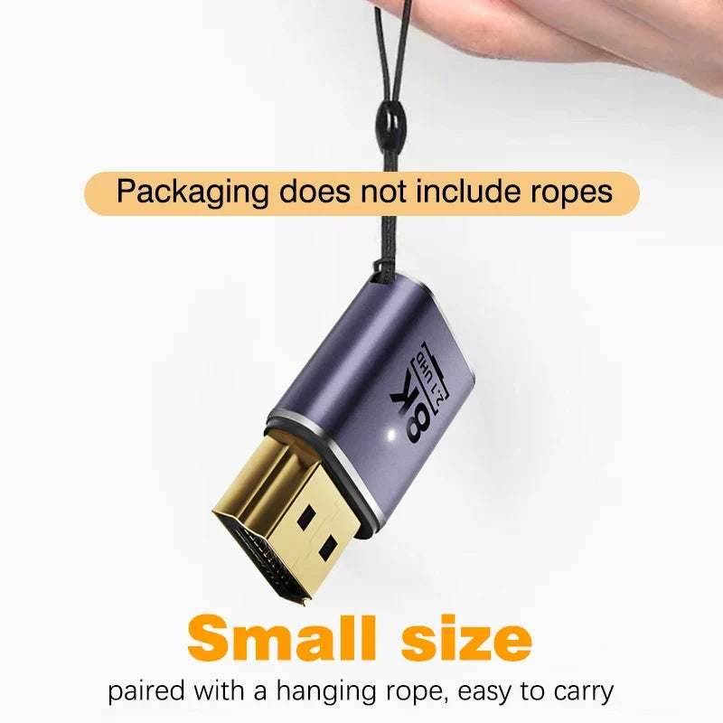 NNBILI HDMI 2.1 Adapter | 48Gbps 8K@60Hz Elbow and Straight Converter