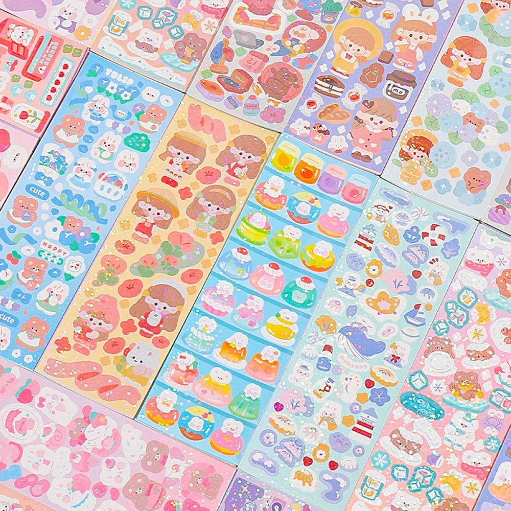 200p Kawaii Stickers for Kids | Cute Stationery Diary Decoration Set