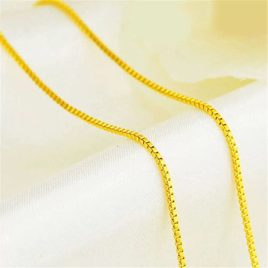 Andara 925 Sterling Silver Gold-Plated Box Chain Necklace | Fashion Basic Choker for Women