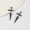 Gothic Sword Earrings | Vintage Crystal Dagger Ear Jacket for Women