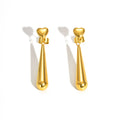 Vnox Sweet Heart Long Tear Drop Earrings | Stainless Steel Water Droplet Piercing Jewelry for Women