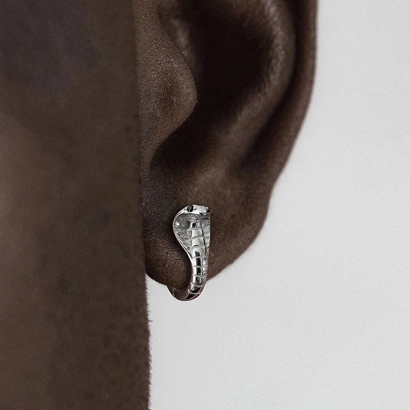 Velishy Snake Hoop Earrings | Gothic Copper Zircon Jewelry