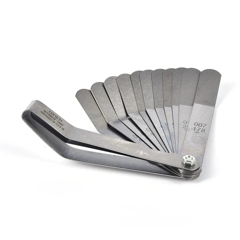 Curved Stainless Steel Feeler Gauge 16 Blades | Metric Gap Measuring Tool 0.05-1mm
