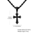 Stainless Steel Cross Pendant Necklace for Men | Retro Religious Faith Jewelry Gift