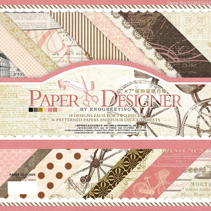 7 Inch Vintage Scrapbook Paper Set | 40 Sheets Retro Cardstock for DIY Crafts