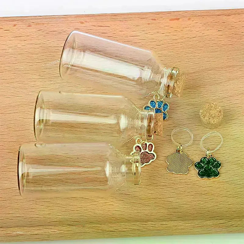 Pet Fur Memorial Glass Bottle | Cat Whiskers Storage Bottle With Cork Stopper