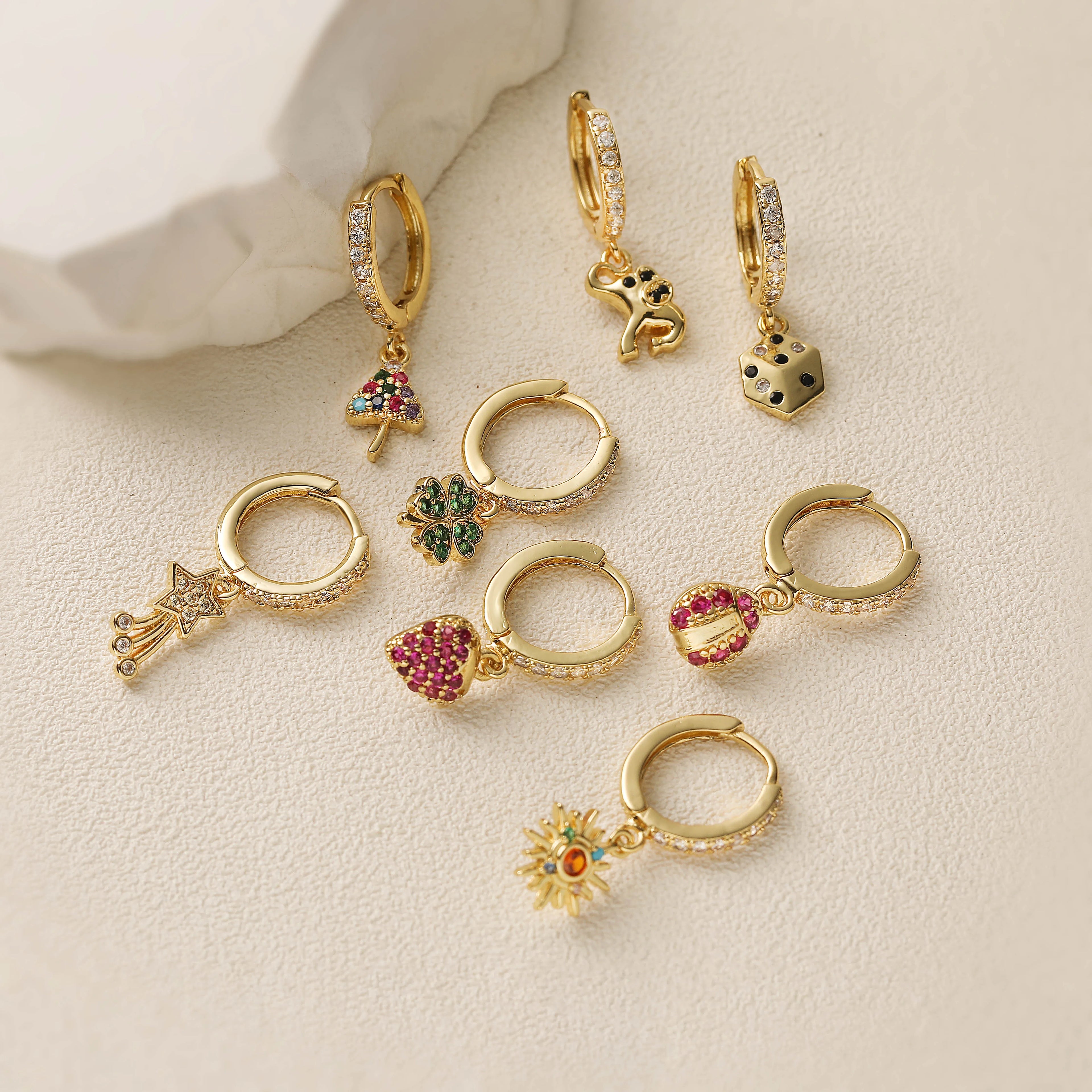 Sun Star Drop Earrings | 18K Gold Plated Meteorite Charm Jewelry