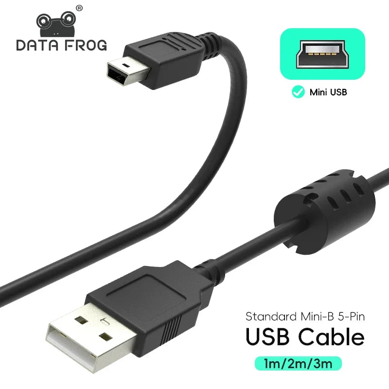 Data Frog USB A to Mini-B 5Pin Cable 1m/2m/3m | Charging & Data Sync for PSP, NDSi, PS3 & Wii U Pro