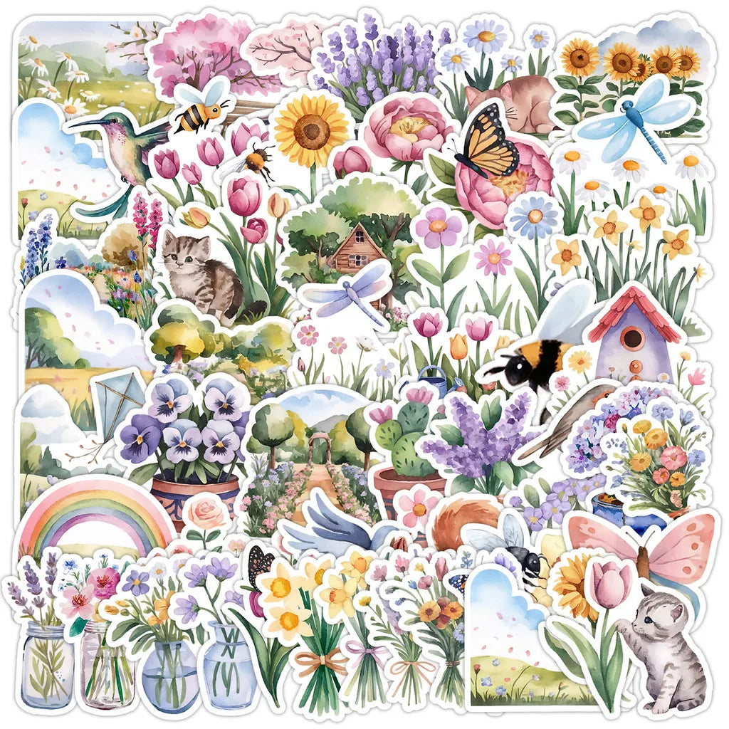 Spring Graffiti Sticker Set | Waterproof Decals for Cups, Laptops & Notebooks