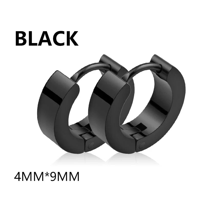 Stainless Steel Punk Ear Circle Earrings | Unisex Gothic Fashion Jewelry
