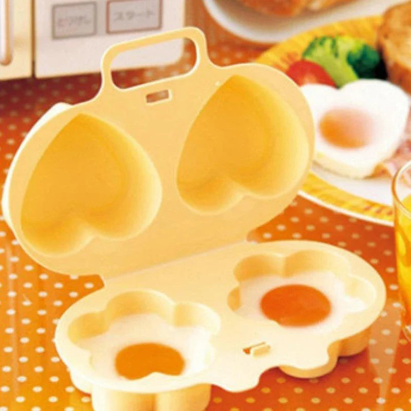 Microwave Egg Steamer Flower Heart Shape | Silicone Egg Cooker for Breakfast