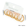 316L Stainless Steel Golden Circle Earrings | Simple Temperament Drop Earrings for Women