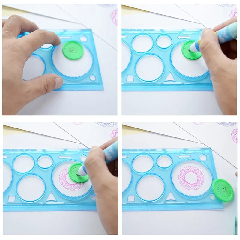 Geometry Spirograph Drawing Stencils Set | Creative Flower Ruler for Kids Art