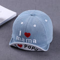 Baby Denim Baseball Cap with I Love Mama Lettering | Summer Hat for Boys and Girls