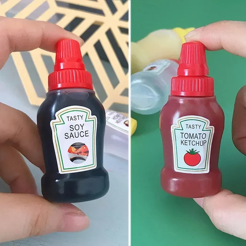 Mini Squeeze Condiment Bottles | 25ml Portable Camping Ketchup Oil Cruet Set
