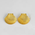 Vintage Gold Snail Shell Drop Earrings | CZ Zircon Beach Jewelry for Women