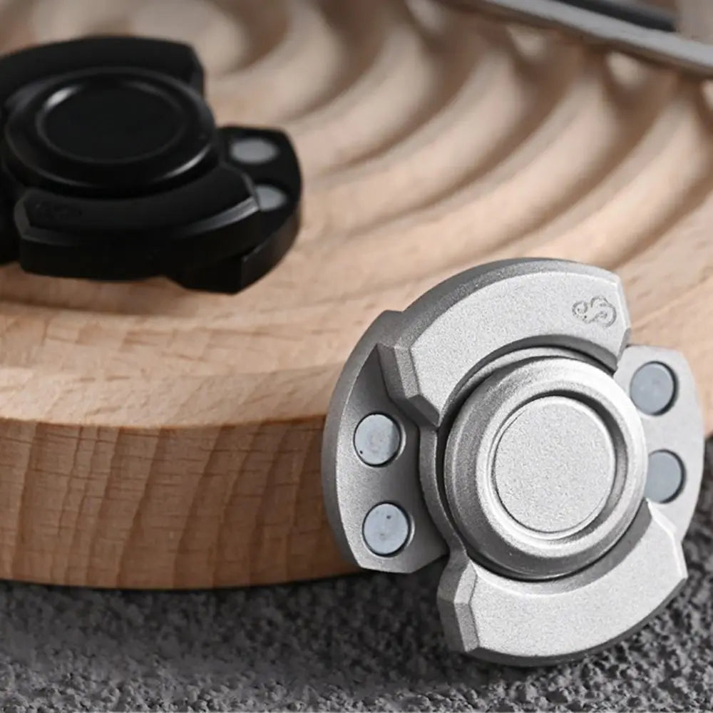 Stainless Steel 3 in 1 Fidget Spinner and Slider Combo | Click Button Metal Toy for Adult Stress Relief