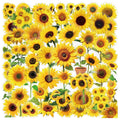 50 Transparent Flower Stickers | PET Decorative Craft Set for Journals and Notebooks