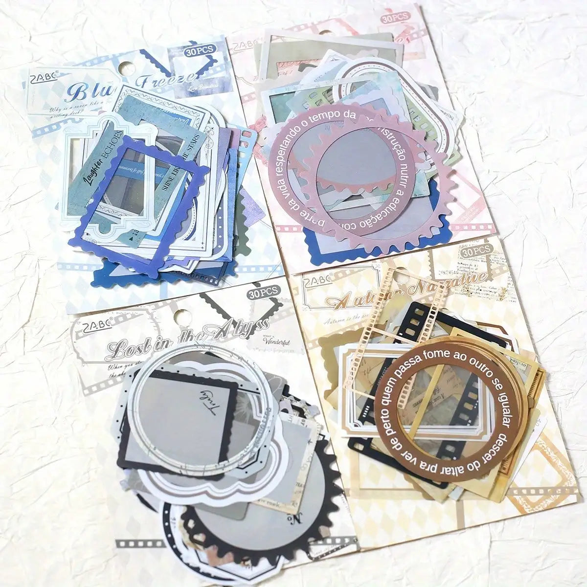 30pcs Transparent PET Frame Stickers | Scrapbooking and Journaling Decorative Supplies