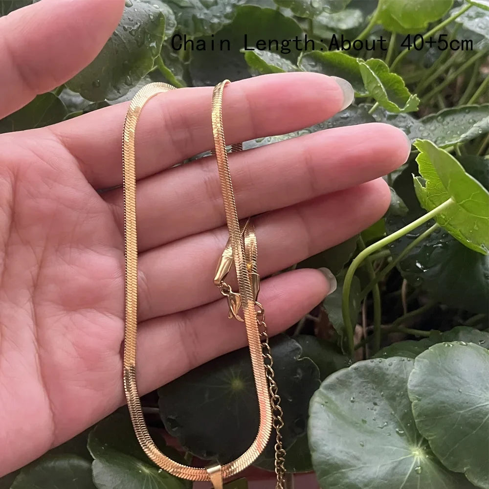 Stainless Steel OX Moon Necklace | Gold Plated Half Moon Blade Pendant