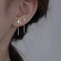 Star Thread Chain Drop Earrings | Trendy Korean Style Pendant Jewelry