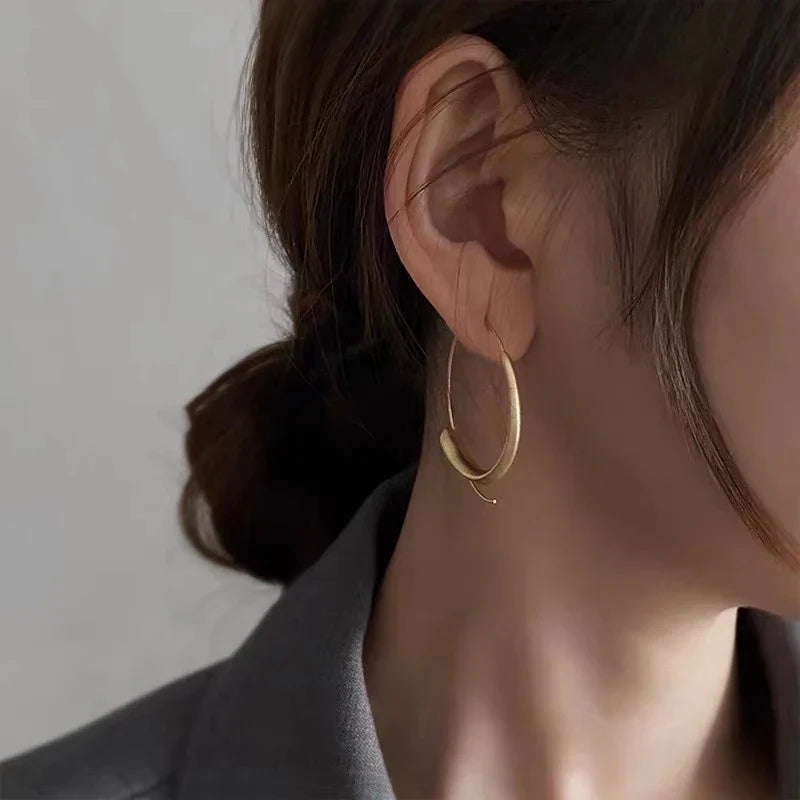 2025 New Matte Gold Circle Drop Earrings | Women's Fashion Jewelry