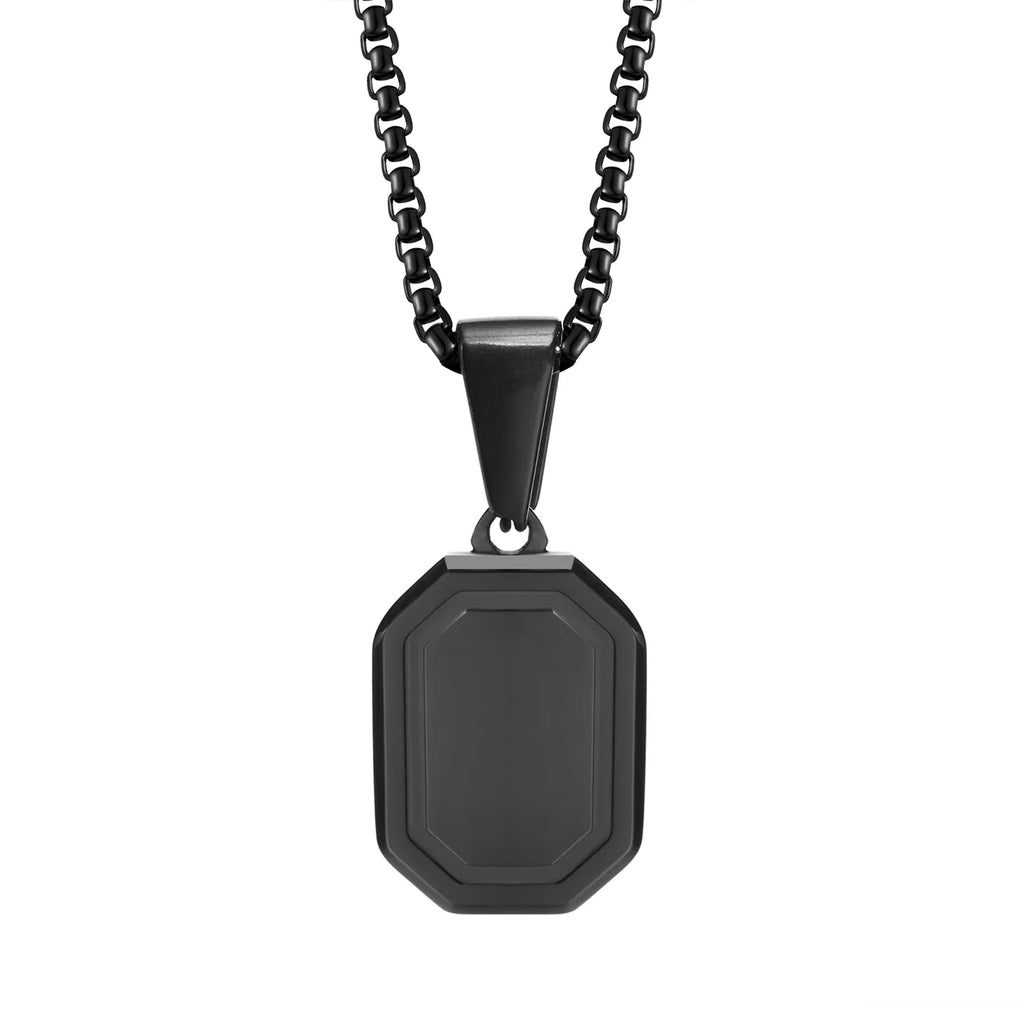 Personalized Initial Geometric Necklace | Stainless Steel Letter Pendant for Men and Women