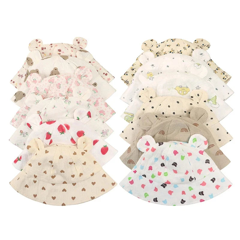 Muslin Baby Sun Hat for Toddlers | 100% Cotton Cartoon Kids Cap