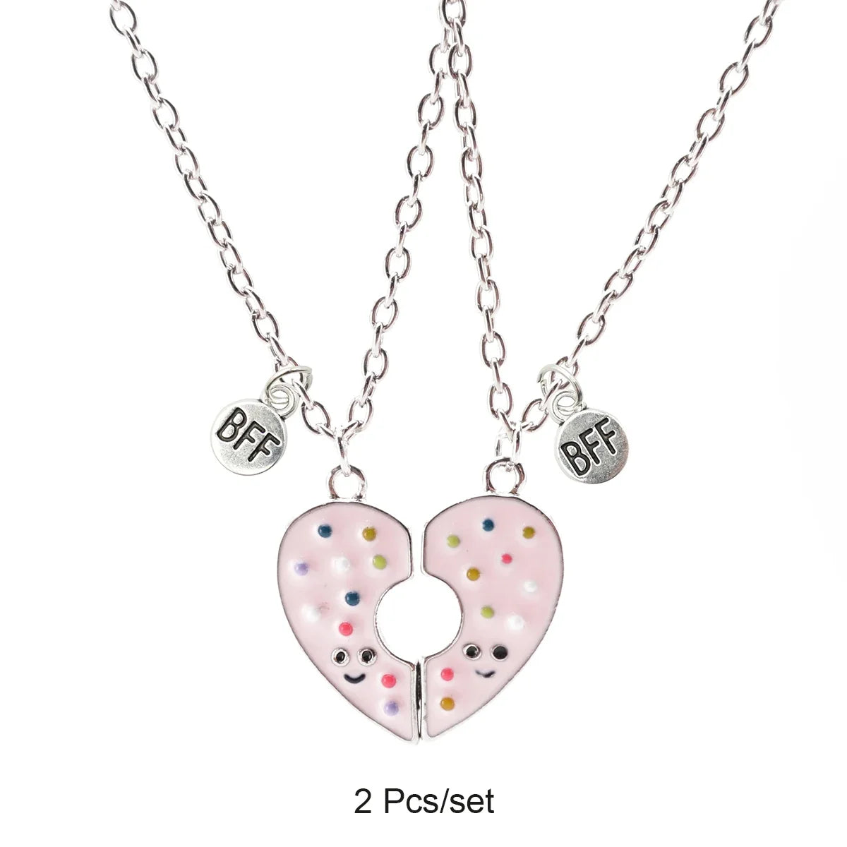 Broken Heart Best Friends Pendant Set | Magnetic Adjustable Lover Necklace for Women