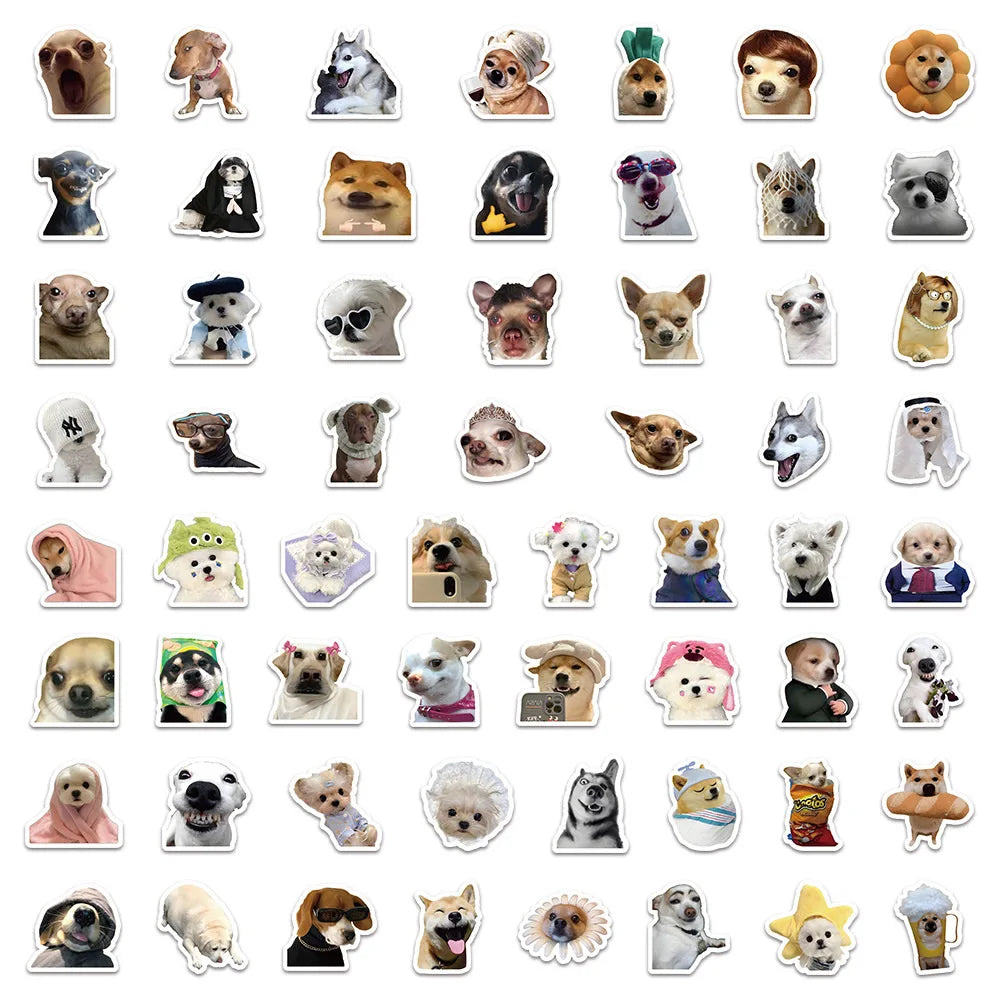 Funny Dogs Stickers | 30/60/180 Cute Decals for Laptop Guitar Bicycle and More