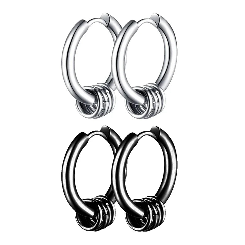 Gothic Stainless Steel Hoop Earrings | Unisex Dragon Punk Jewelry