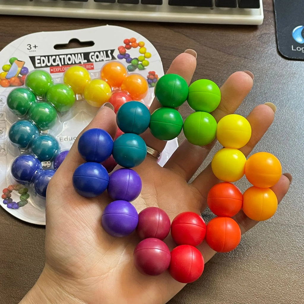 3D Rotating Sensory Fidget Toy | Stress Relief & Educational Color Ball Game