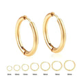 2.5mm Stainless Steel Hoop Earrings Set | Gold Color Stackable Round Hoops for Unisex