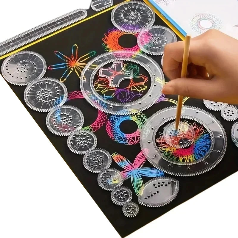 Spirograph Drawing Stencils Set | Creative Gears Geometry Art Kit for Kids