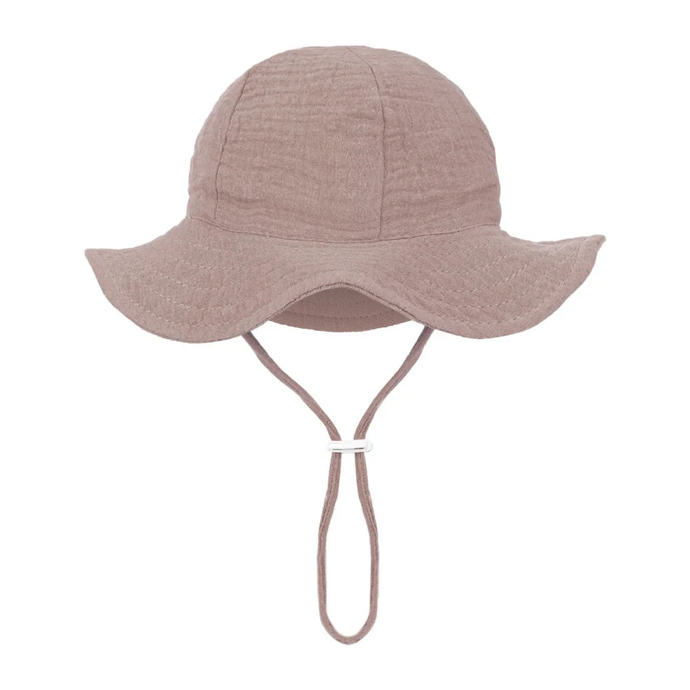 Baby Cotton Bucket Hat for Summer Sun Protection | Unisex Outdoor Panama Hat for Boys Girls