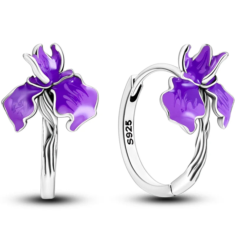 Colorful 925 Sterling Silver Hoop Earrings for Women | Classic Circle Earrings