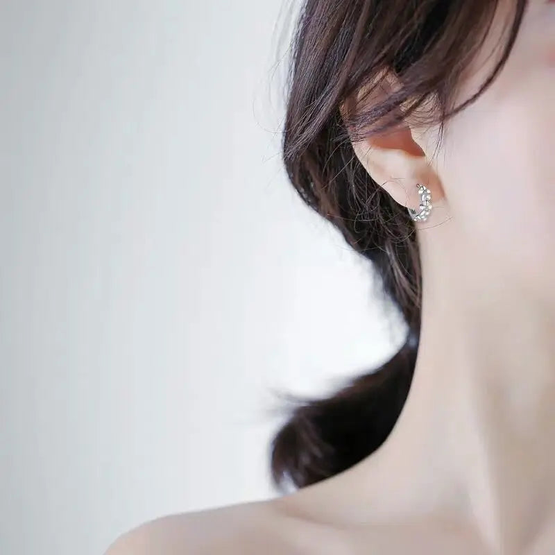 925 Sterling Silver Small Flower Hoop Earrings | Cute Romantic Charm Jewelry for Women