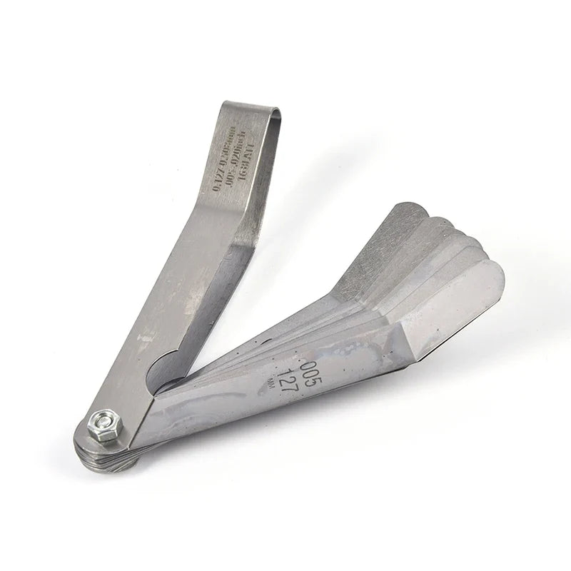 Curved Stainless Steel Feeler Gauge 16 Blades | Metric Gap Measuring Tool 0.05-1mm