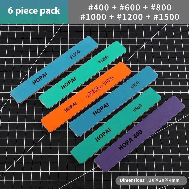 6pcs DIY Model Sanding Sticks Set | Semi-Rigid Polishing Rods for Plastic Models