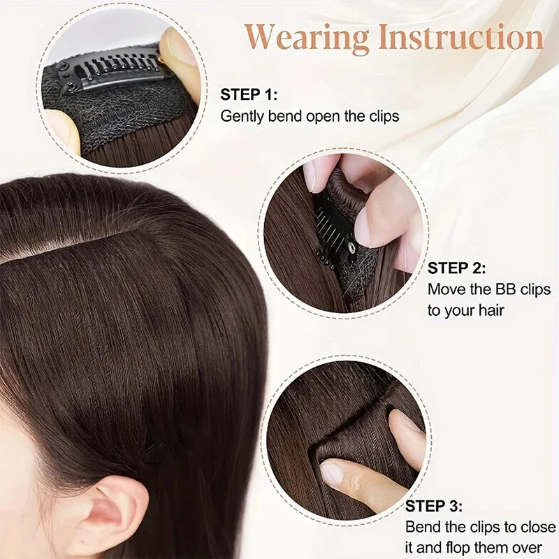 Synthetic Seamless Hair Pads Clip In | Increase Volume Top Hairpiece