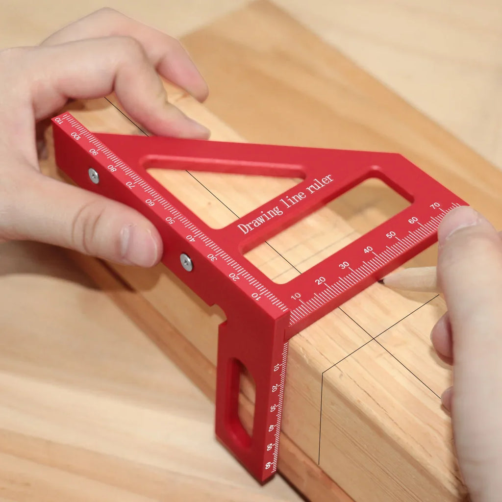 Multi-Angle Measuring Ruler | 45/90 Degree Plastic Carpenter Square & Miter Triangle Tool for Woodworking